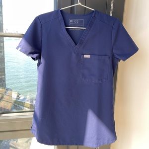 COPY - FIGS Navy Catarina Scrub Top
